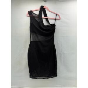 Dreamgirls black 1 shoulder L body contour dress